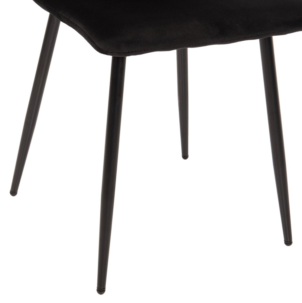 STUHL LATRELL AUS SCHWARZEM SAMT MIT SCHWARZEN METALLBEINEN 43x54x88cm