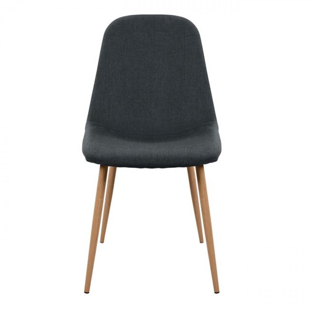 Stuhl "Leonardo" mit grauem Stoff und Metallfüßen