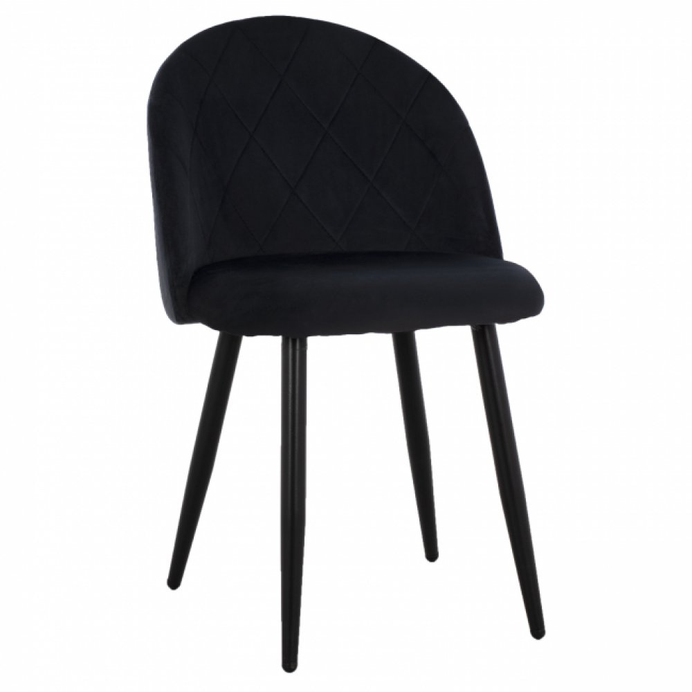 ΚΑΡΕΚΛΑ ODED ΜΕ ΜΕΤΑΛΛΙΚΑ ΜΑΥΡΑ ΠΟΔΙΑ & ΒΕΛΟΥΔΟ ΜΑΥΡΟ 49x57x79Υ εκ.