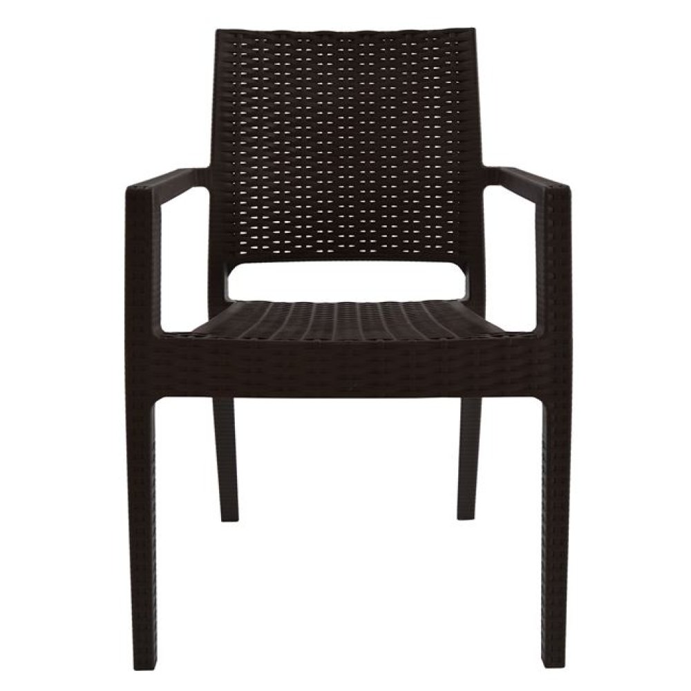 Stuhl aus Polypropylen mit Armenlehnen in Braun 57x55,5x89cm