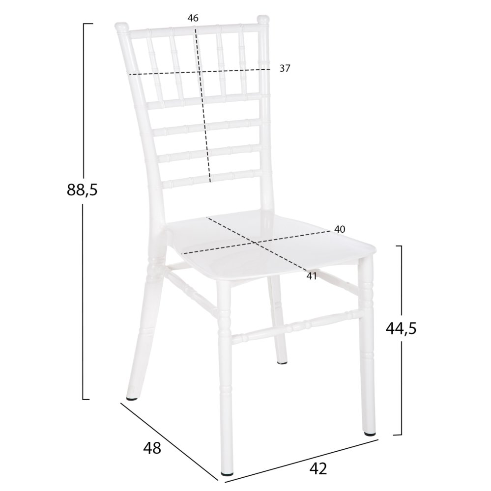 Bankett Stuhl Polypropylen Tiffany Neu | In Weiß
