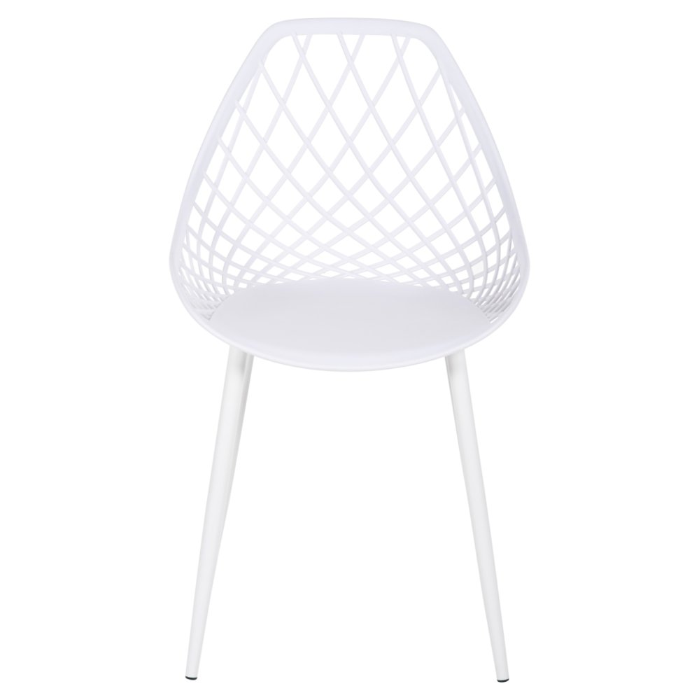 STUHL POLYPROPYLEN IN WEISSER FARBE MIT WEISSEN METALLBEINEN 52x53x82Hcm