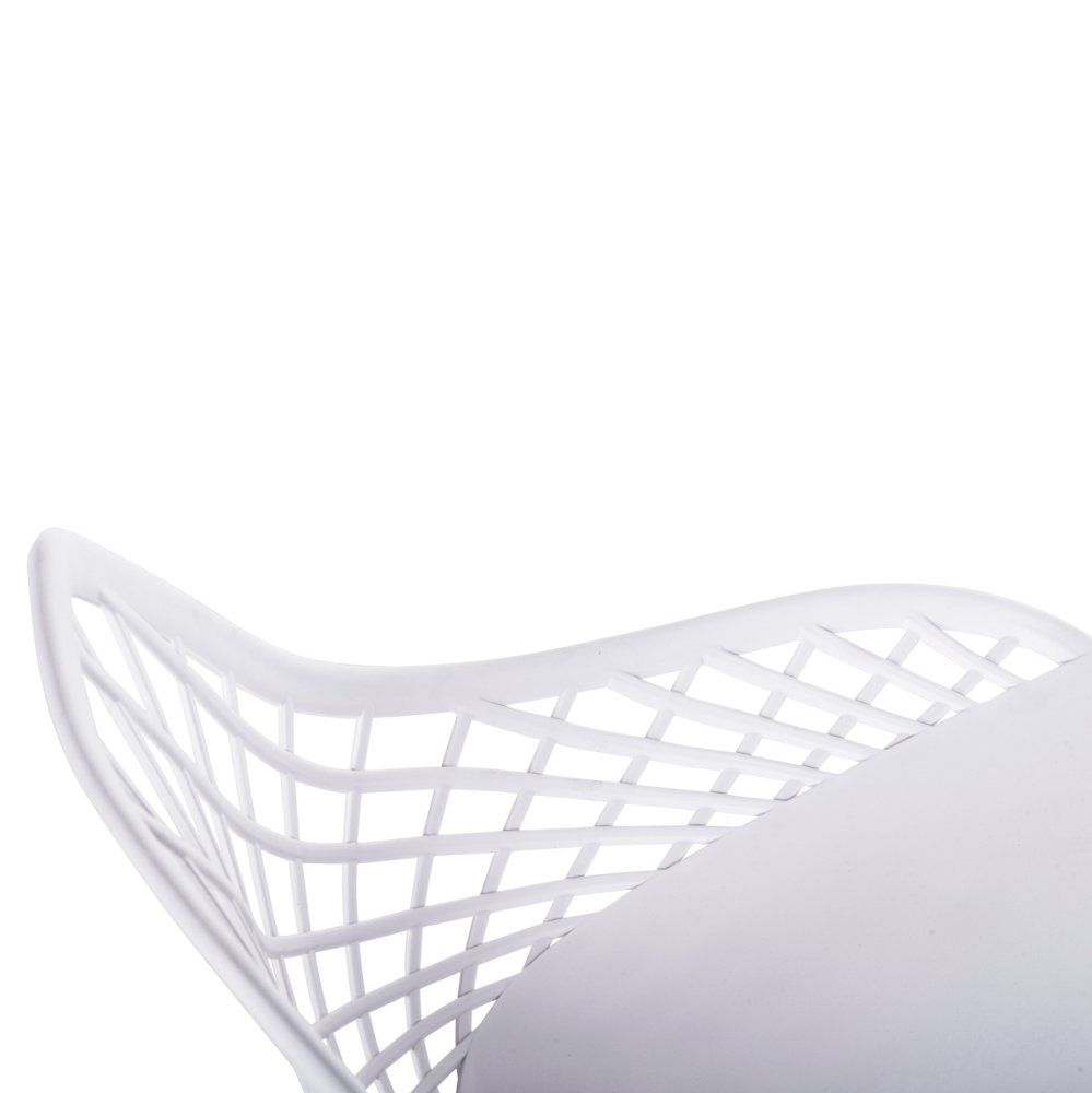 STUHL POLYPROPYLEN IN WEISSER FARBE MIT WEISSEN METALLBEINEN 52x53x82Hcm