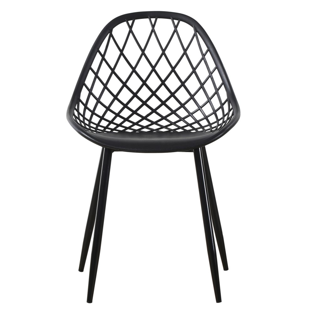 STUHL POLYPROPYLEN IN SCHWARZ MIT SCHWARZEN METALLBEINEN 52x53x82 cm