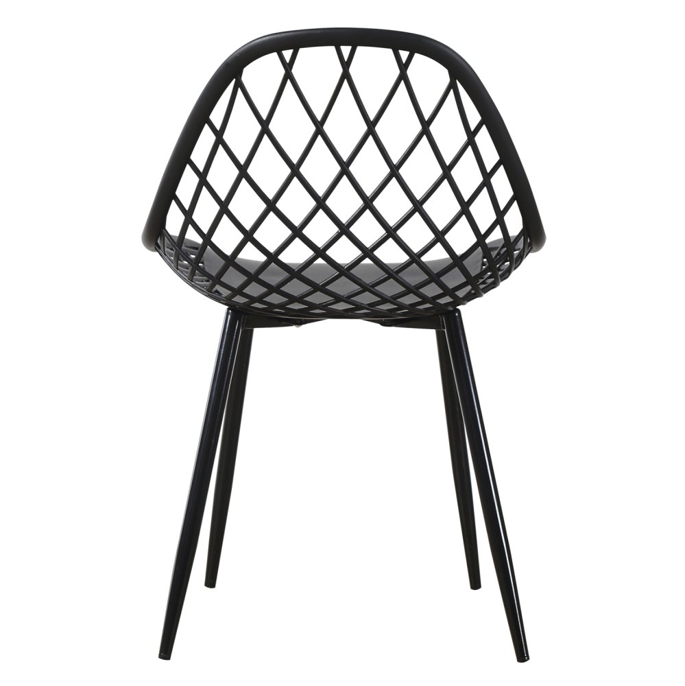 STUHL POLYPROPYLEN IN SCHWARZ MIT SCHWARZEN METALLBEINEN 52x53x82 cm