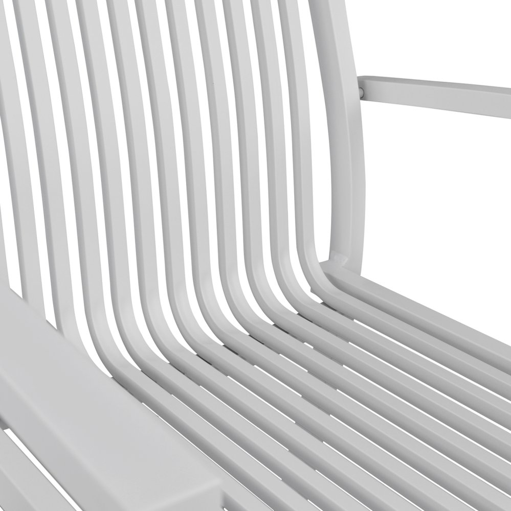 Stuhl aus weißem Aluminium mit Armlehnen