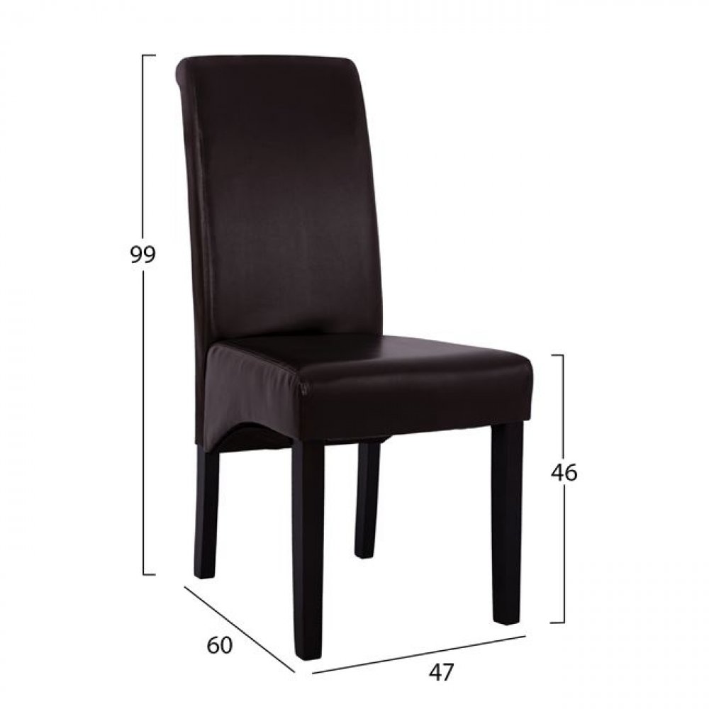 Roxie dining chair with leatherette in color wenge
