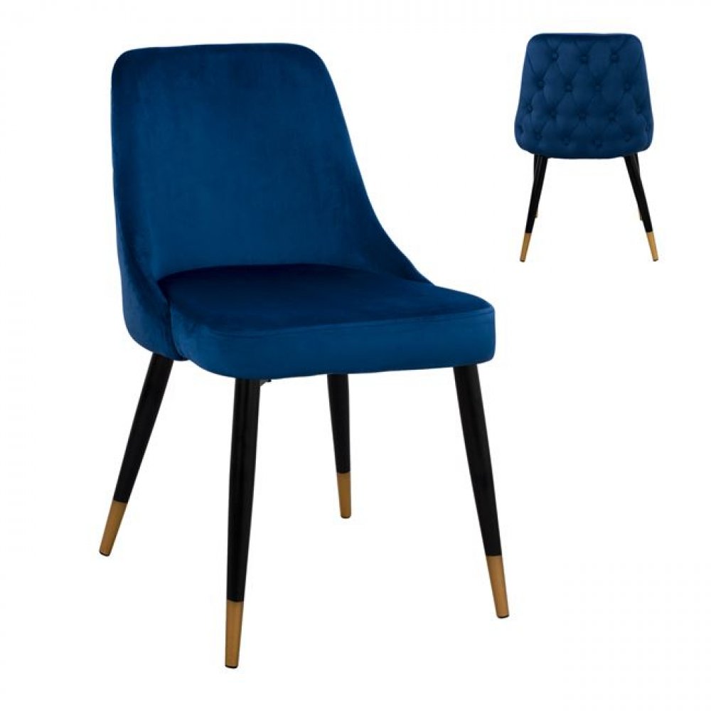 Stuhl Serenity mit Samtstoff in Blau