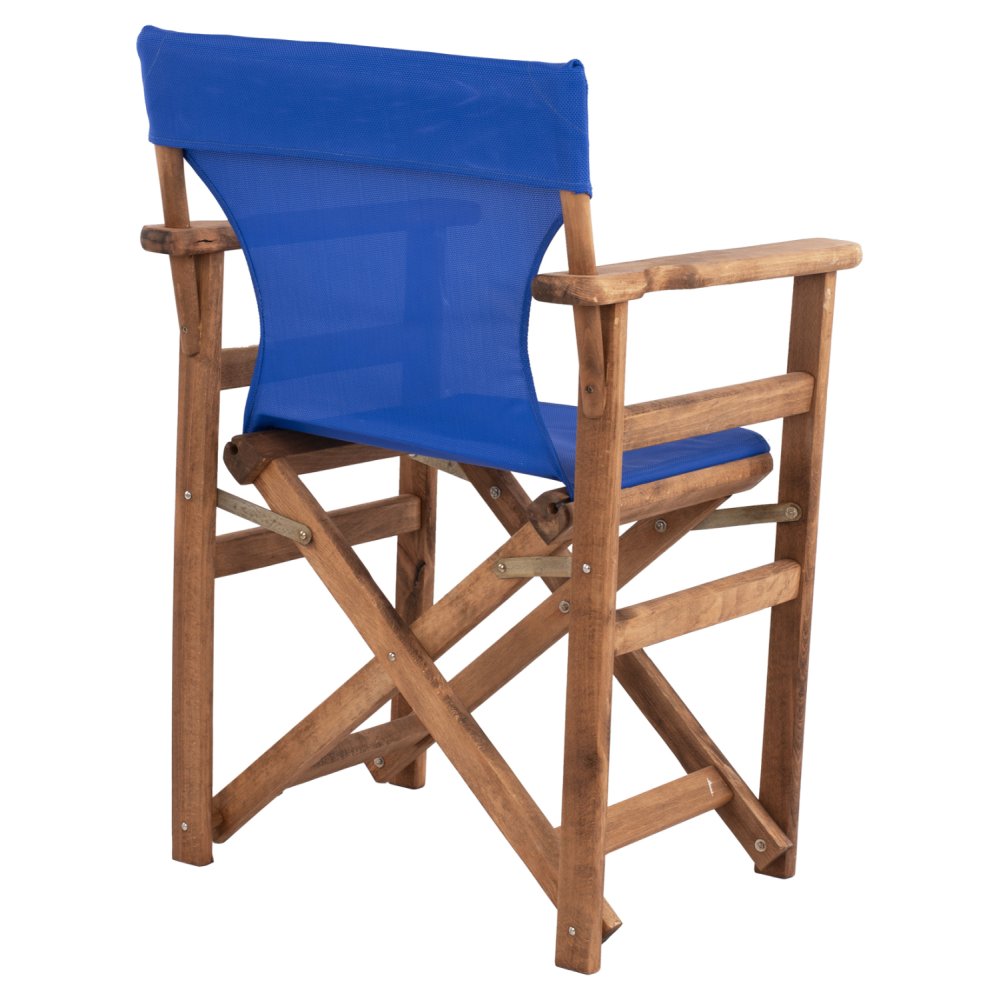 DIREKTOR SESSEL "LIMNOS" AUS NUSSBAUM MIT TEXTILENE IN BLAU