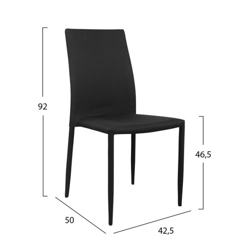 Stuhl Metall Teta Schwarz Stoff