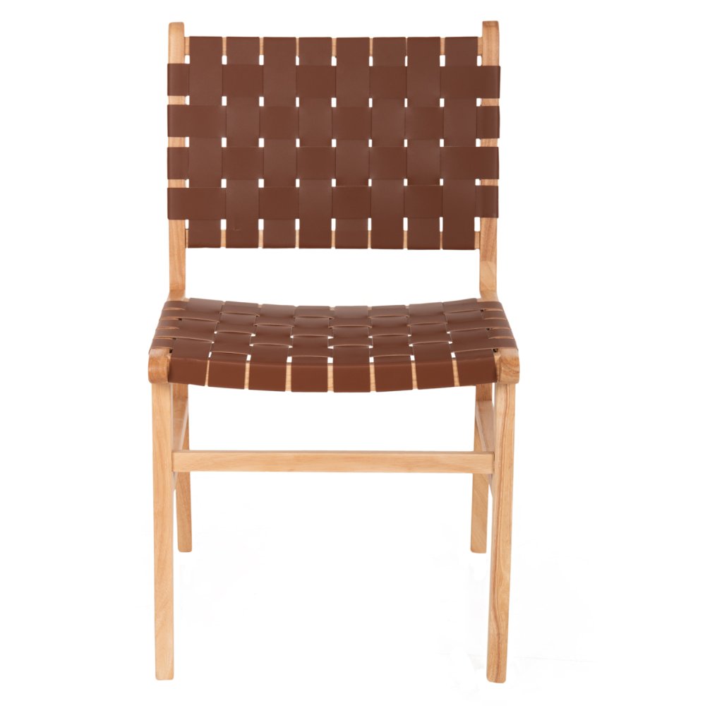 STUHL AUS TOON HOLZ MIT PU-LEDER IN BRAUN 49x59x86 cm