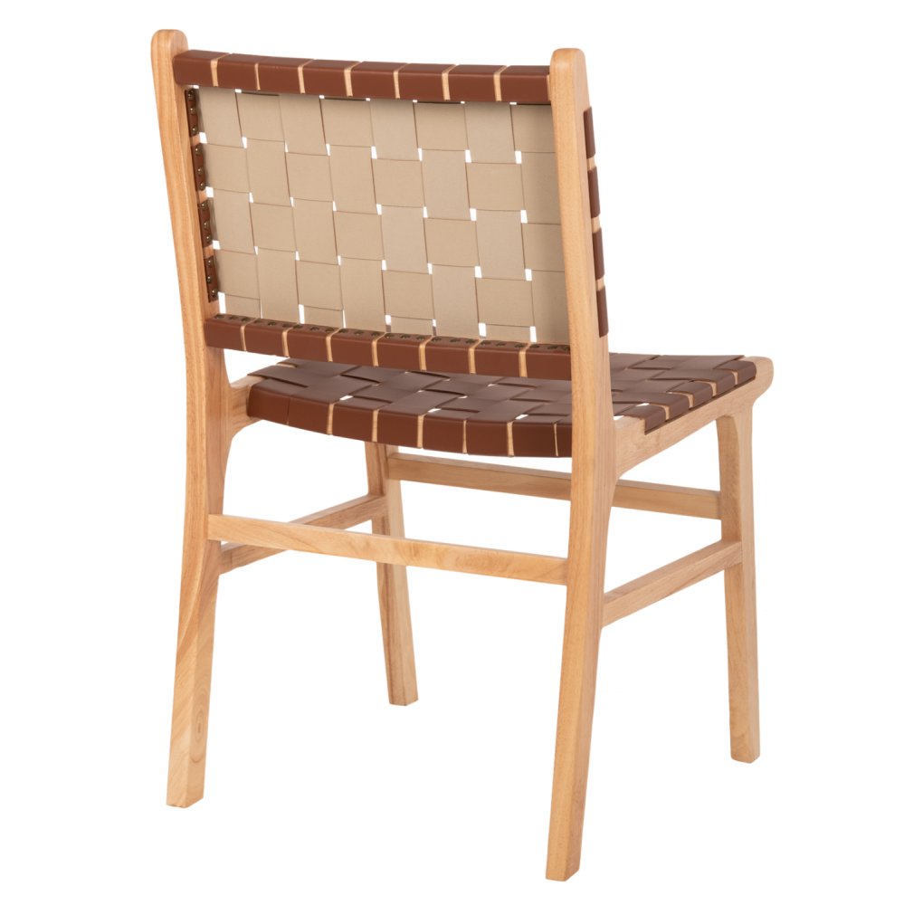 STUHL AUS TOON HOLZ MIT PU-LEDER IN BRAUN 49x59x86 cm