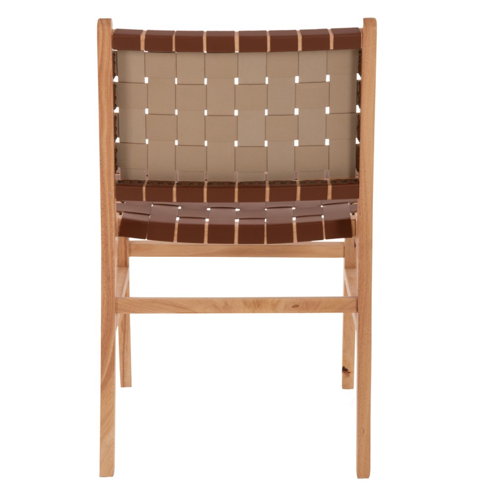 STUHL AUS TOON HOLZ MIT PU-LEDER IN BRAUN 49x59x86 cm