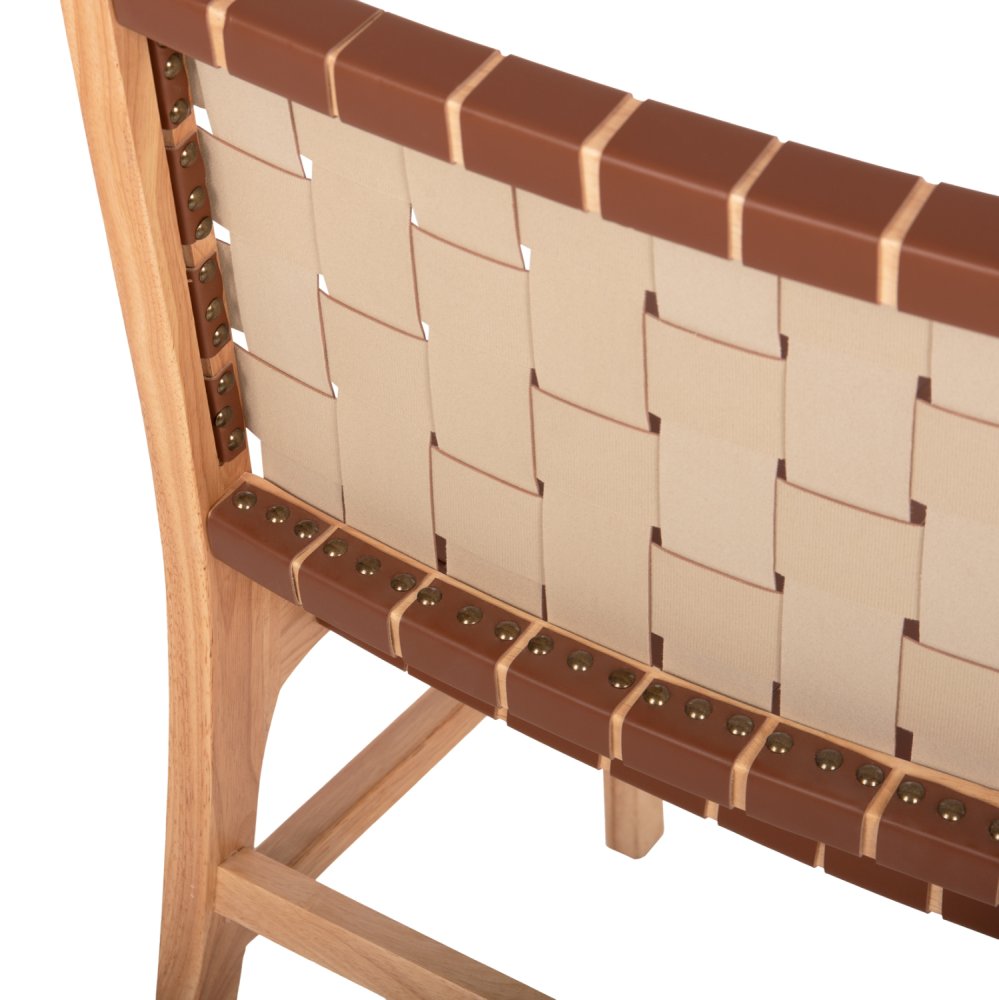 STUHL AUS TOON HOLZ MIT PU-LEDER IN BRAUN 49x59x86 cm