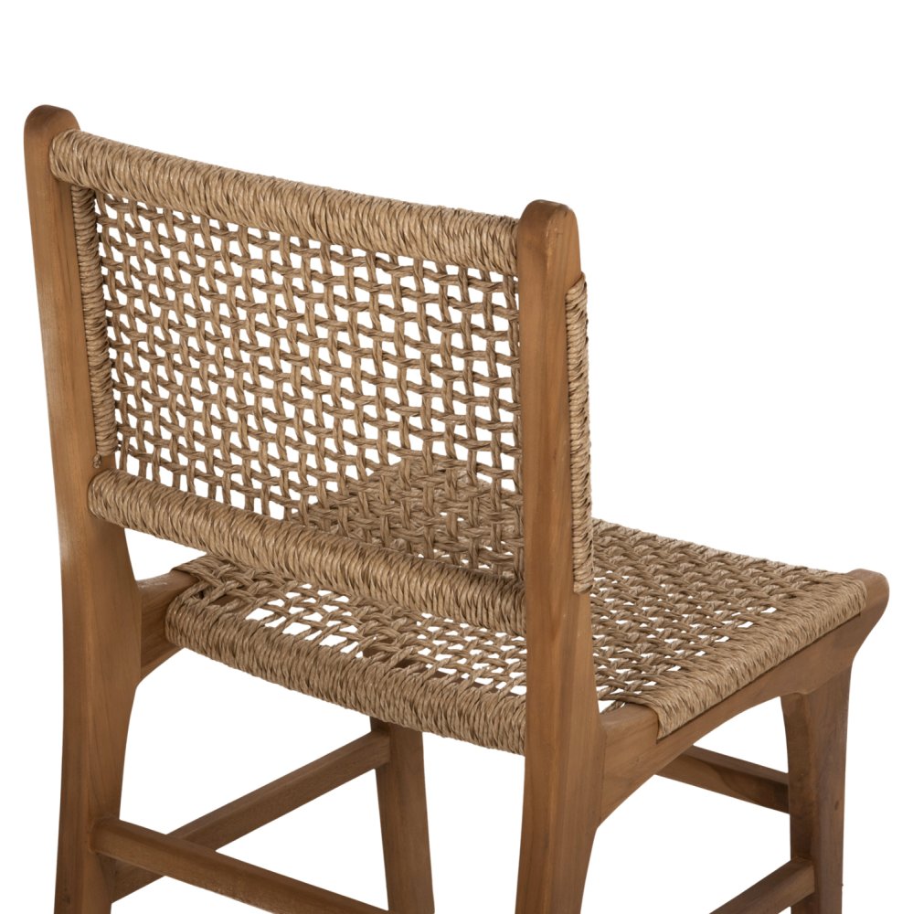 DINING CHAIR NESHA TEAK WOOD AND NATURAL RATTAN ROPE 46x57x86Hcm
