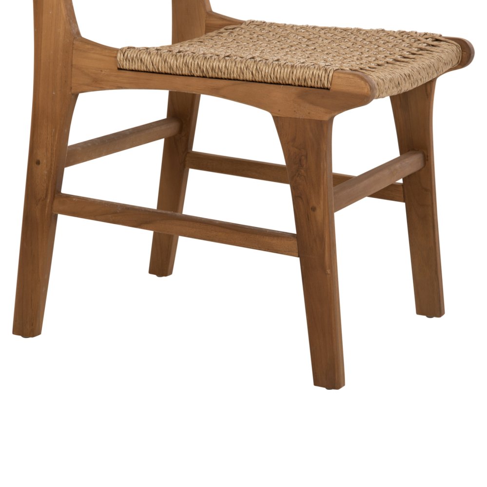 DINING CHAIR NESHA TEAK WOOD AND NATURAL RATTAN ROPE 46x57x86Hcm