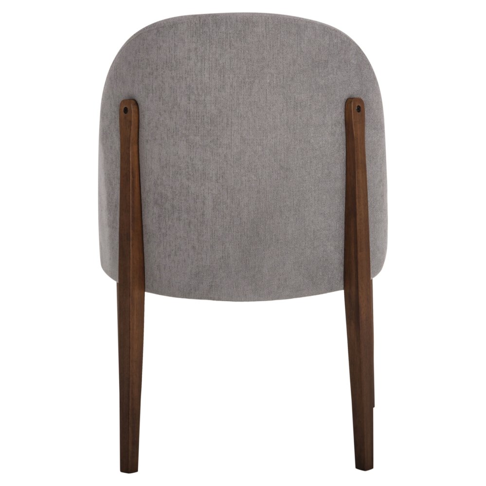 DINING CHAIR RUBBERWOOD IN WALNUT-GREY FABRIC 57x55x86Hcm