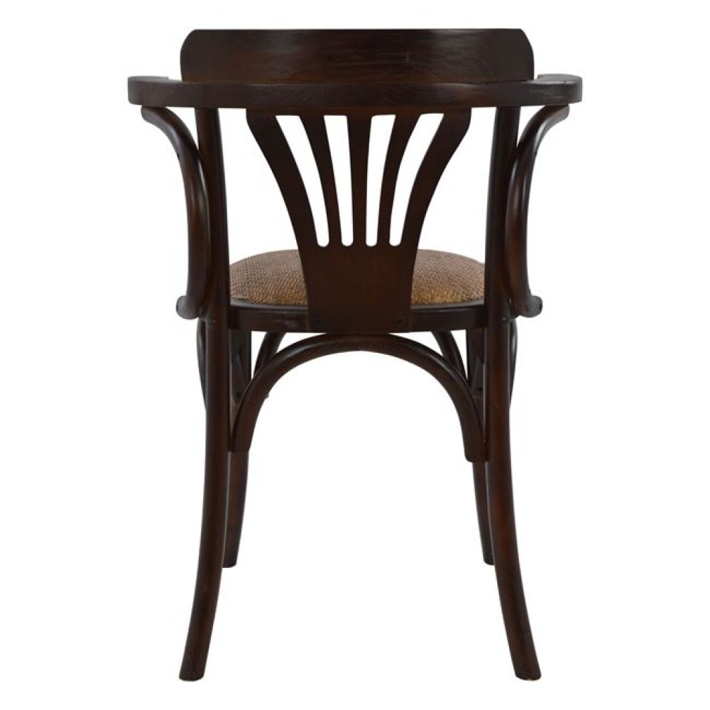 Wooden chair antique with straw seat in brown color
