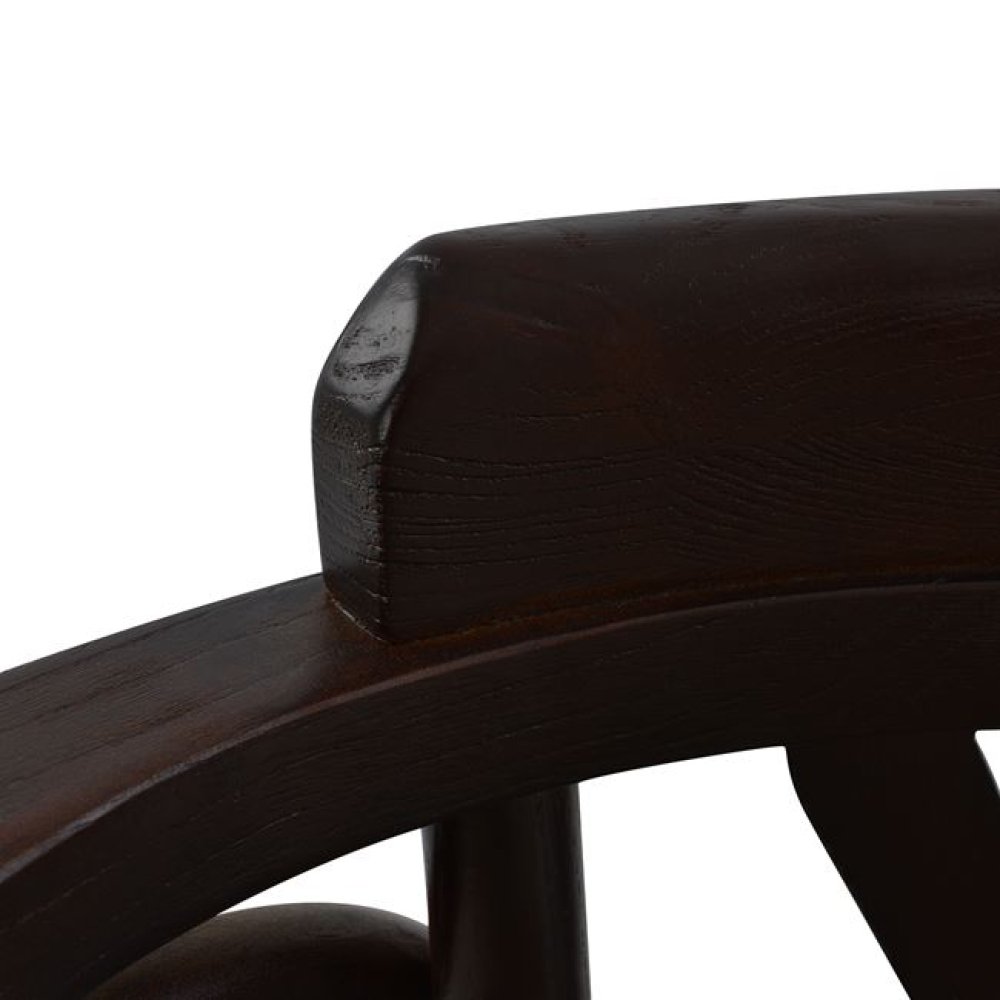 Wooden chair antique with straw seat in brown color