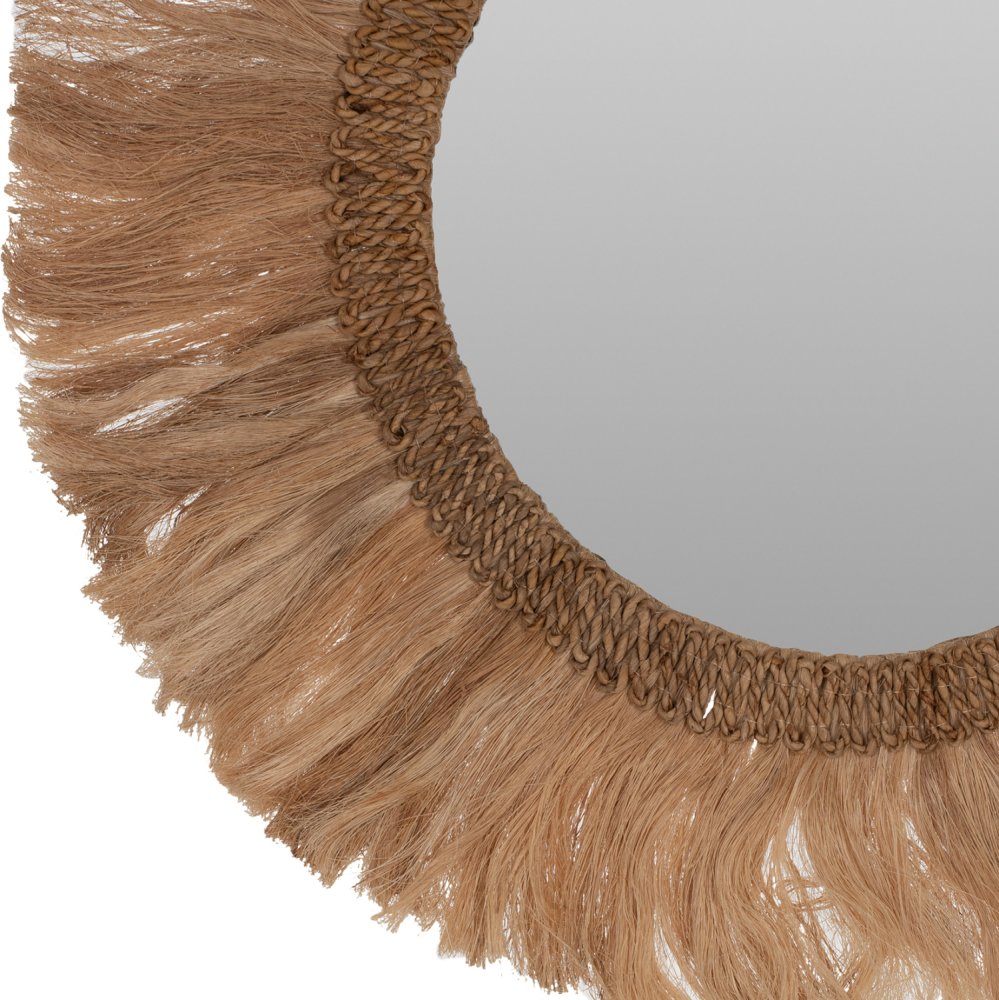 SPIEGEL RUND MIT ABACA-RAHMEN NATURFARBE 90x4,5x90Hcm