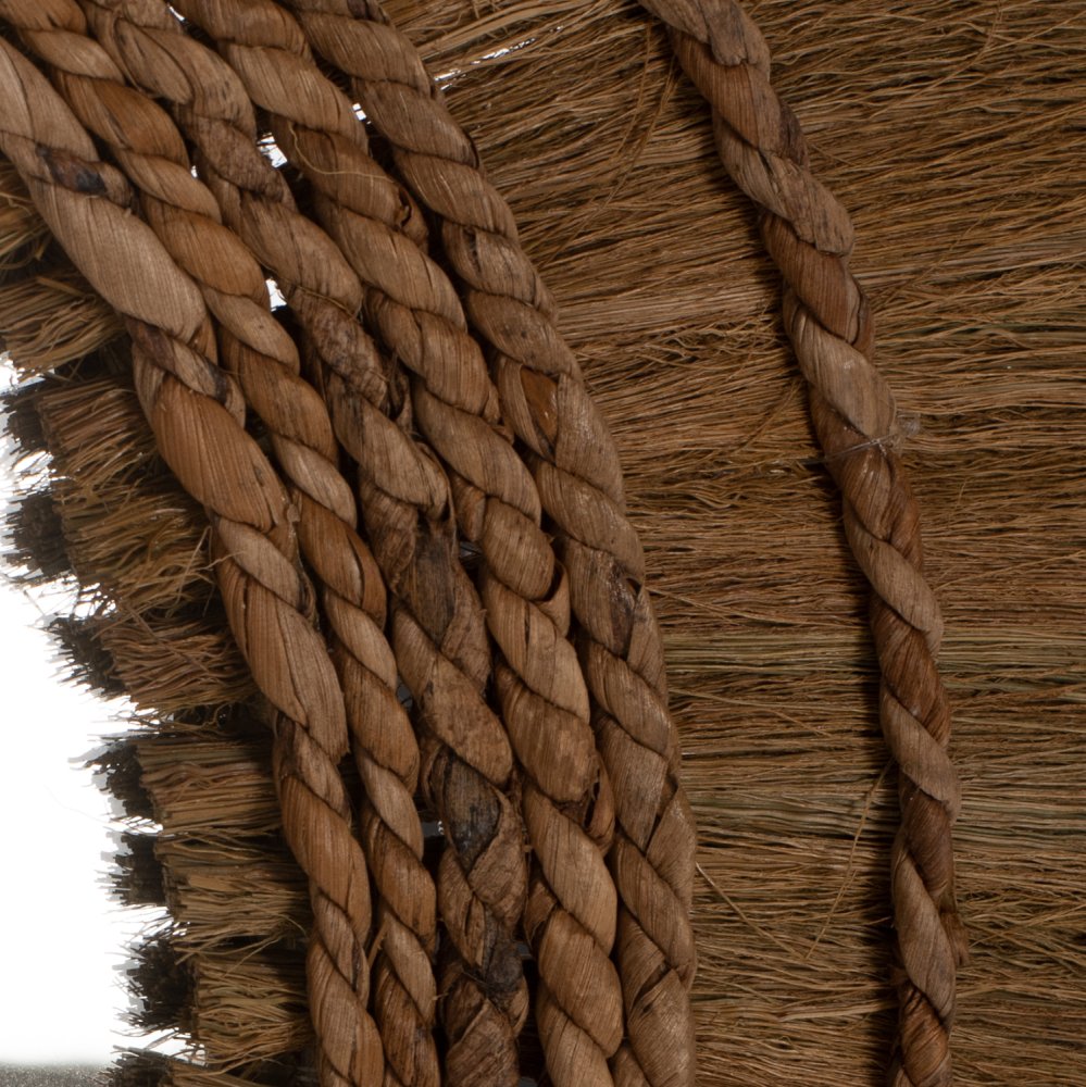 SPIEGEL RUND MIT RAHMEN AUS BANANENRINDE NATURFARBE 100x4x100 cm