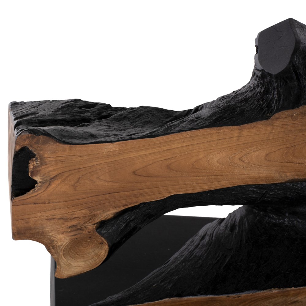 KONSOLE MASSIVES TEAK NATURSCHWARZ 150X40X80H