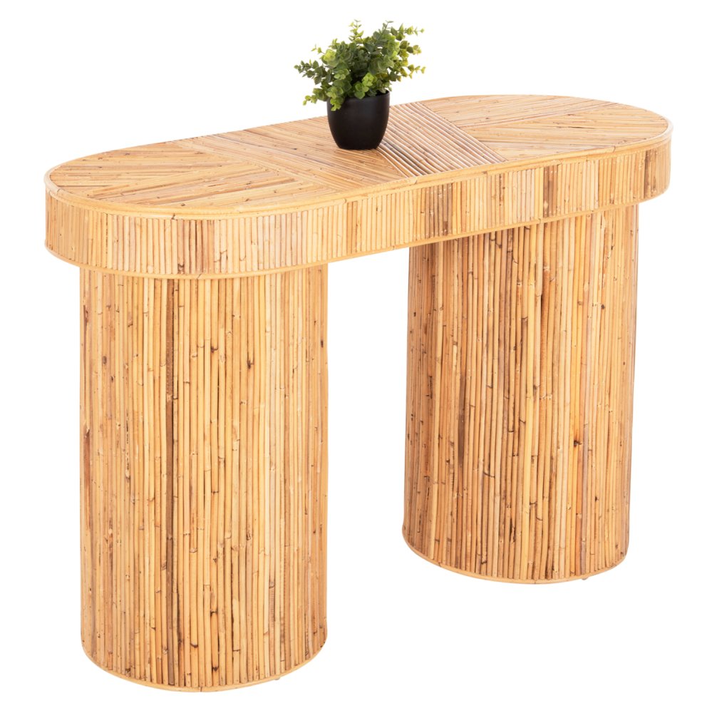 GATSBY OVALE KONSOLE NATÜRLICHES RATTAN IN NATÜRLICHER FARBE 110x45x74,5cm