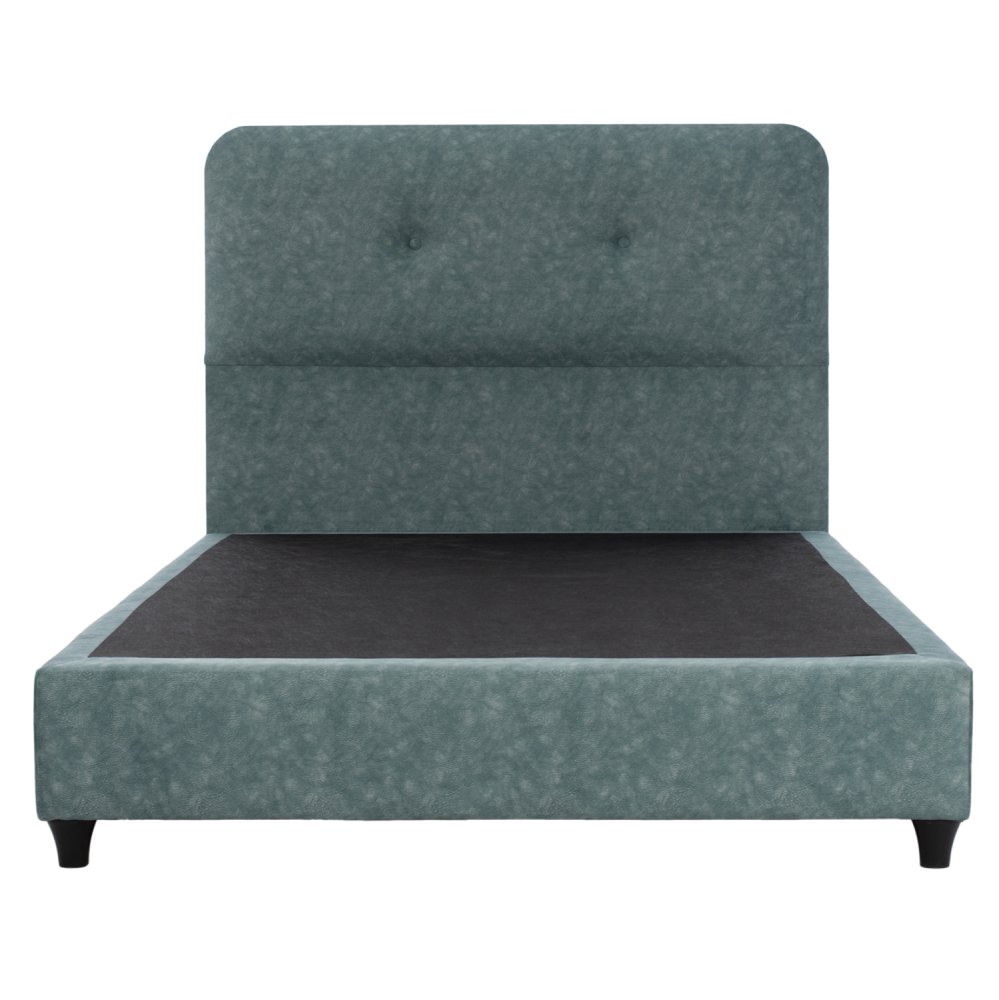 DOLORES BED IN LIGHT GREEN FABRIC FOR MATTRESS 90x200 cm.