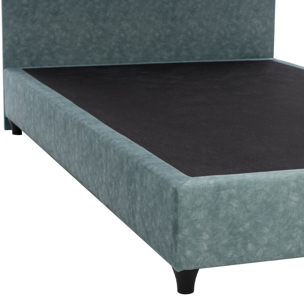 DOLORES BED IN LIGHT GREEN FABRIC FOR MATTRESS 90x200 cm.