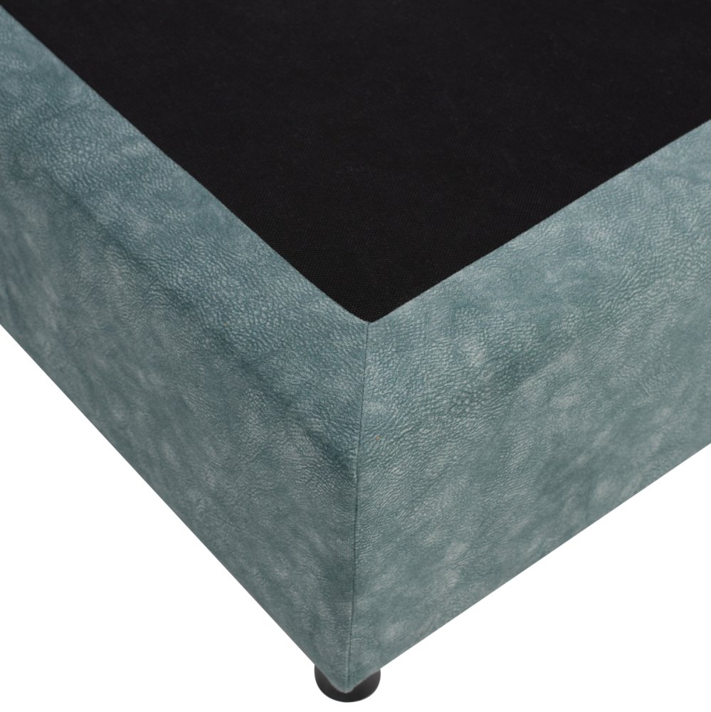 DOLORES BED IN LIGHT GREEN FABRIC FOR MATTRESS 90x200 cm.