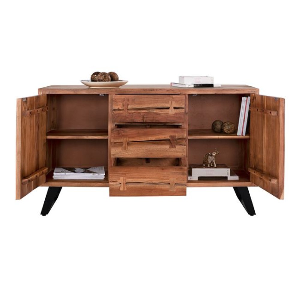 Fansi chest of drawers made of solid acacia wood 150 x 45 x 86 cm