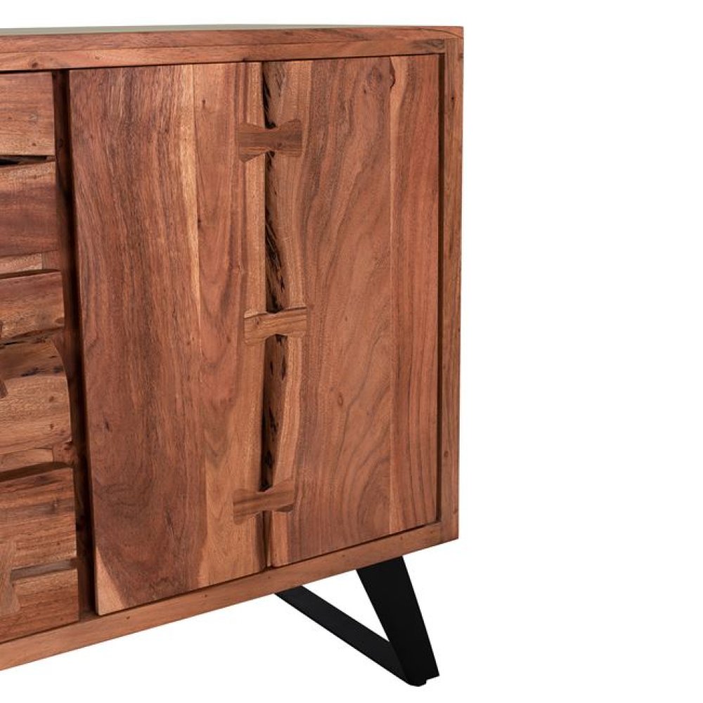 Fansi chest of drawers made of solid acacia wood 150 x 45 x 86 cm