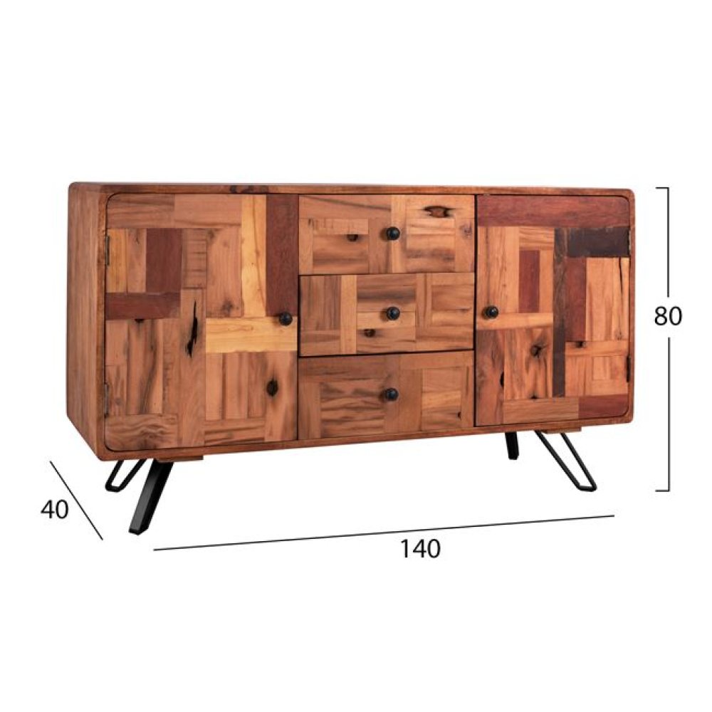 Chest of drawers Jaida made of mango wood 140x 40 x 80 cm