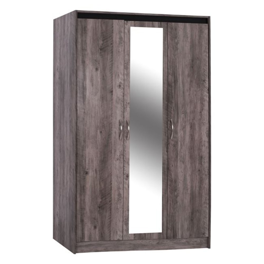 Wardrobe Jacintha 3 doors with mirror 120 x 53 x 190.5 cm