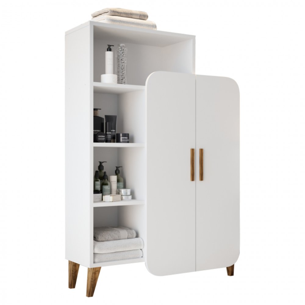 SCHRANK MIT MELAMINREGAL JARED WEISS WALNUSS 90x30x132H cm.