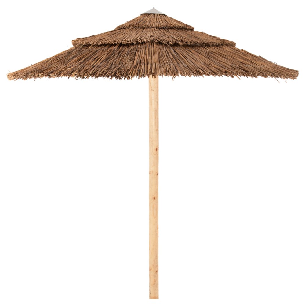 REGENSCHIRM AUS KIEFERNHOLZ UND SCHILD - 3 STUFEN - ROBUSTE BELASTUNG - 275 H cm