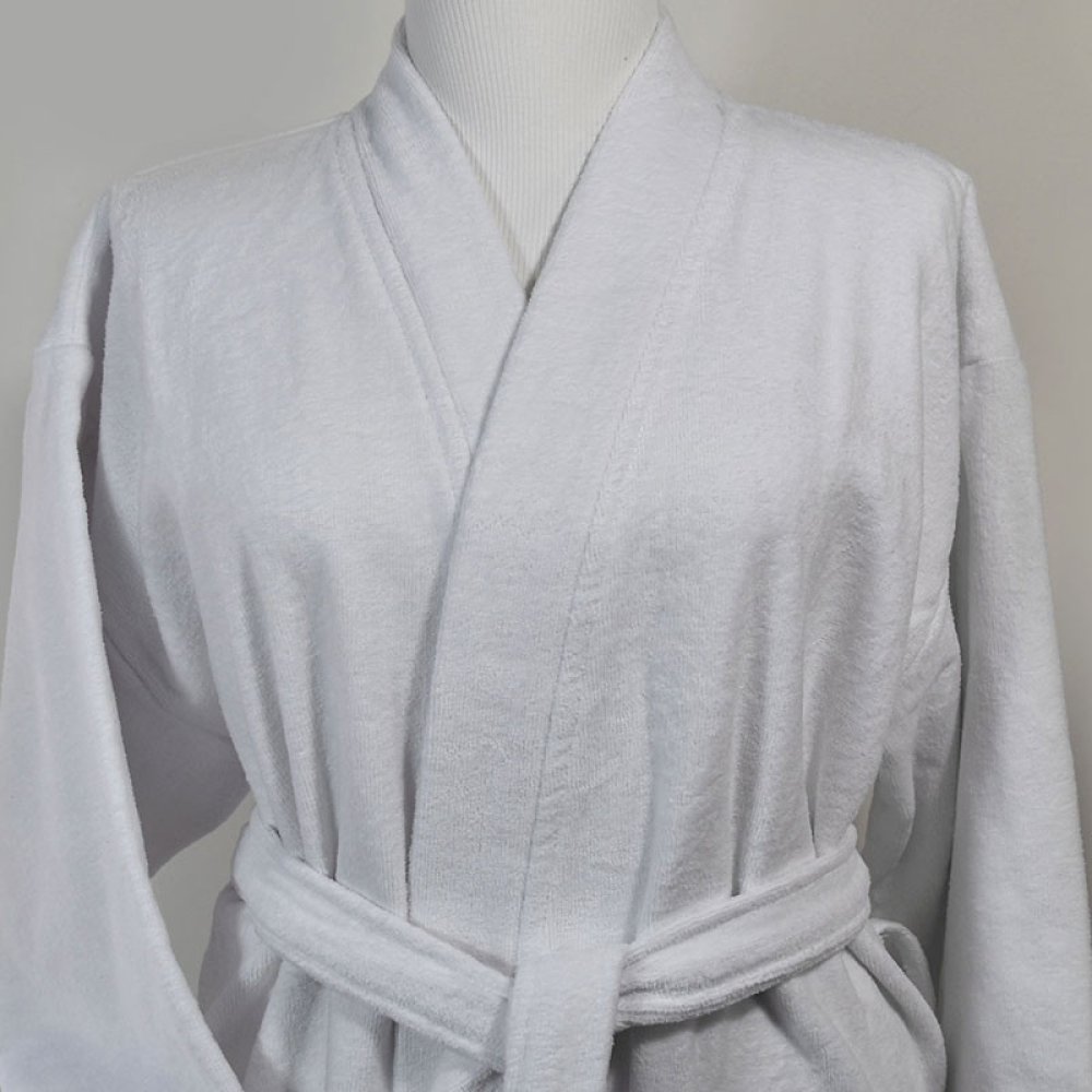 Velours-Kimono-Bademantel aus 100 % Baumwolle 400gr