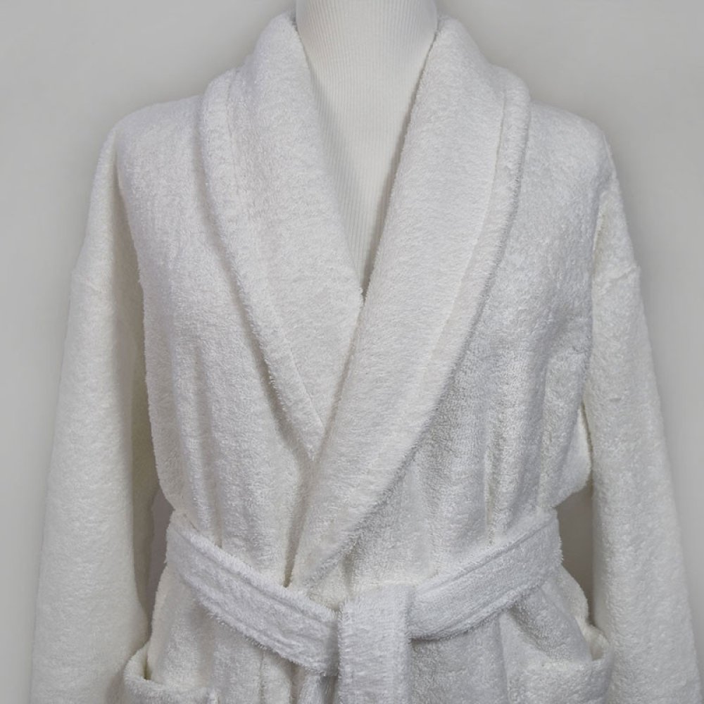 Bademantel mit Frote-Kragen, 100 % Baumwolle, Penny, 400 gr