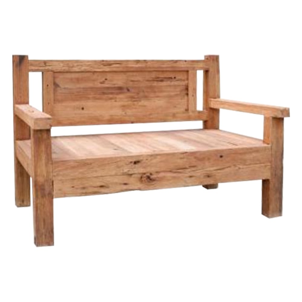 BENCH 3-SEATER RECYCLED MIX WOOD 160x80x100Hcm