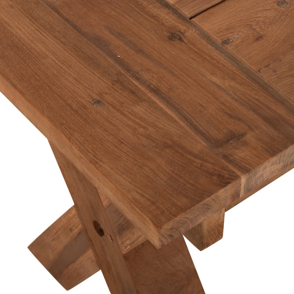 AUSSENBANK RECYCELTES TEAKHOLZ IN NATÜRLICHER FARBE 220x40x45cm