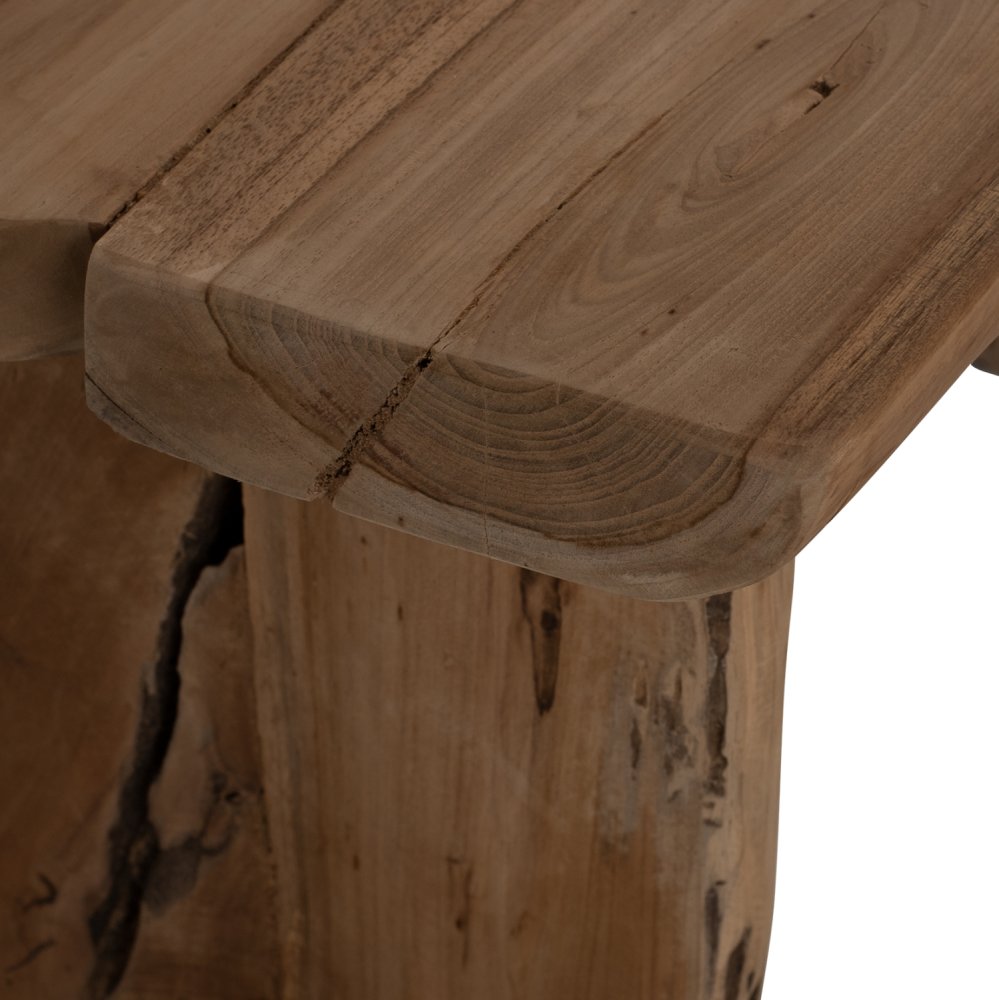 ΠΑΓΚΑΚΙ ΑΠΟ ΜΑΣΙΦ ΞΥΛΟ TIK ΦΥΣΙΚΟ 80X40X44 εκ.