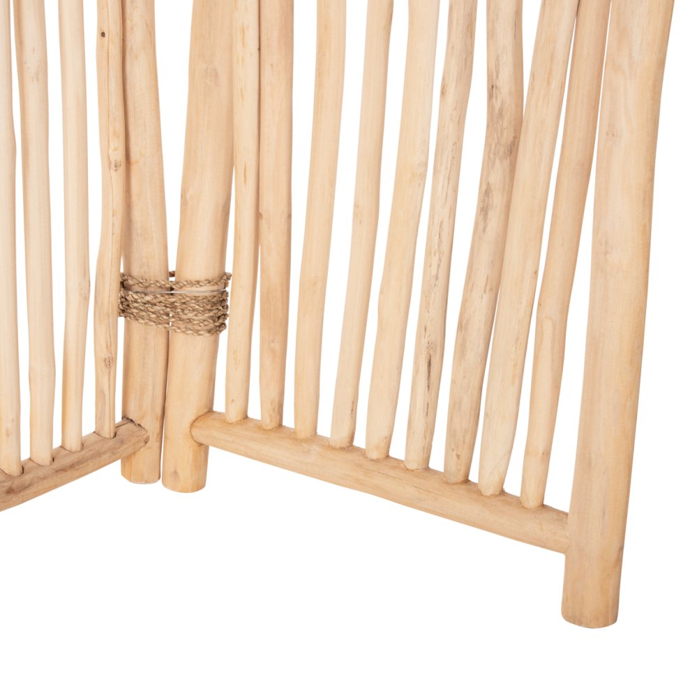 BILDSCHIRM MIT 5 BLÄTTERN ZENDOR TEAK-ZWEIGE IN NATURAL 216-275x180cm