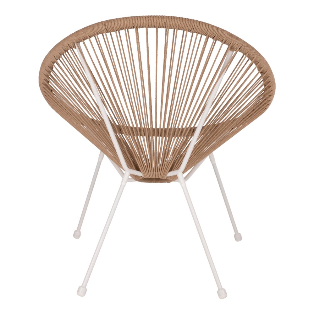 SESSEL ACAPULCO NEST-TYP WEISSES METALL & RATTAN NATUR 70x73x79 cm