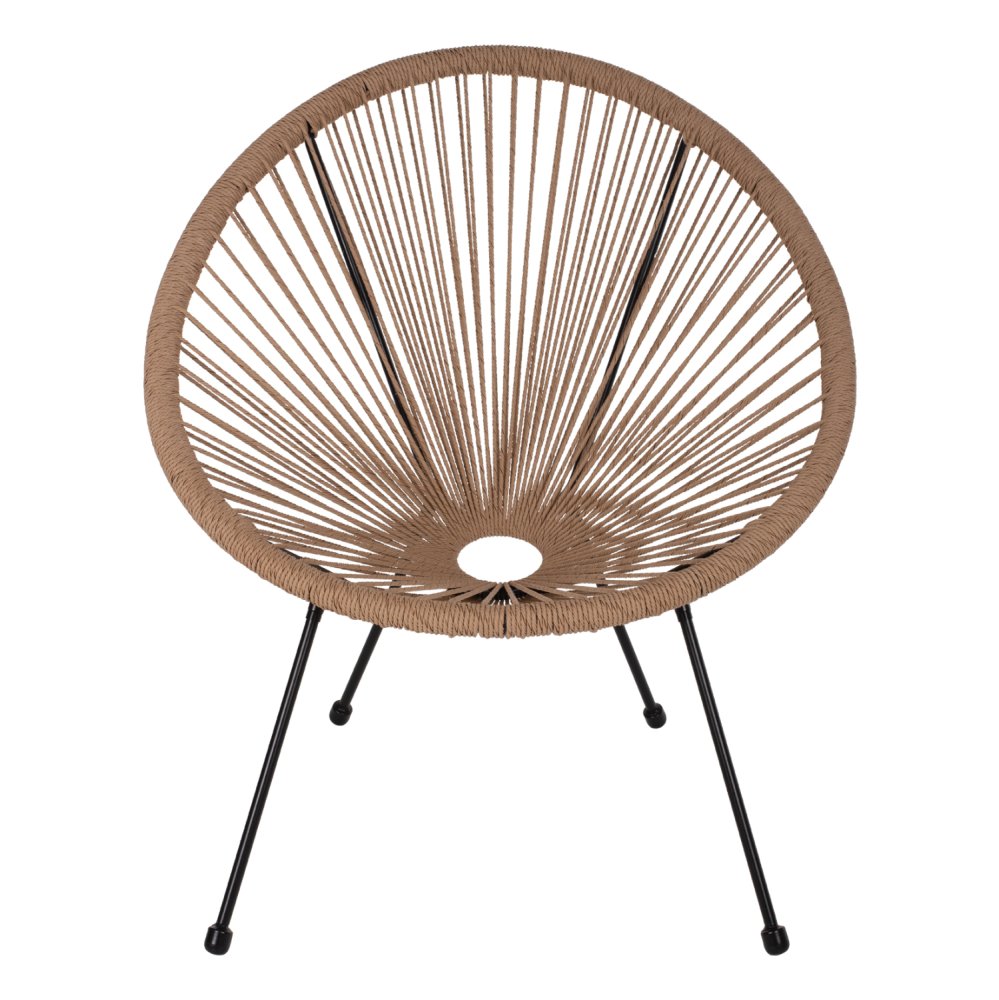ACAPULCO SESSEL T. FOLIA SCHWARZES METALL MIT GEDREHTEM GEWEBE 70x73x79 cm