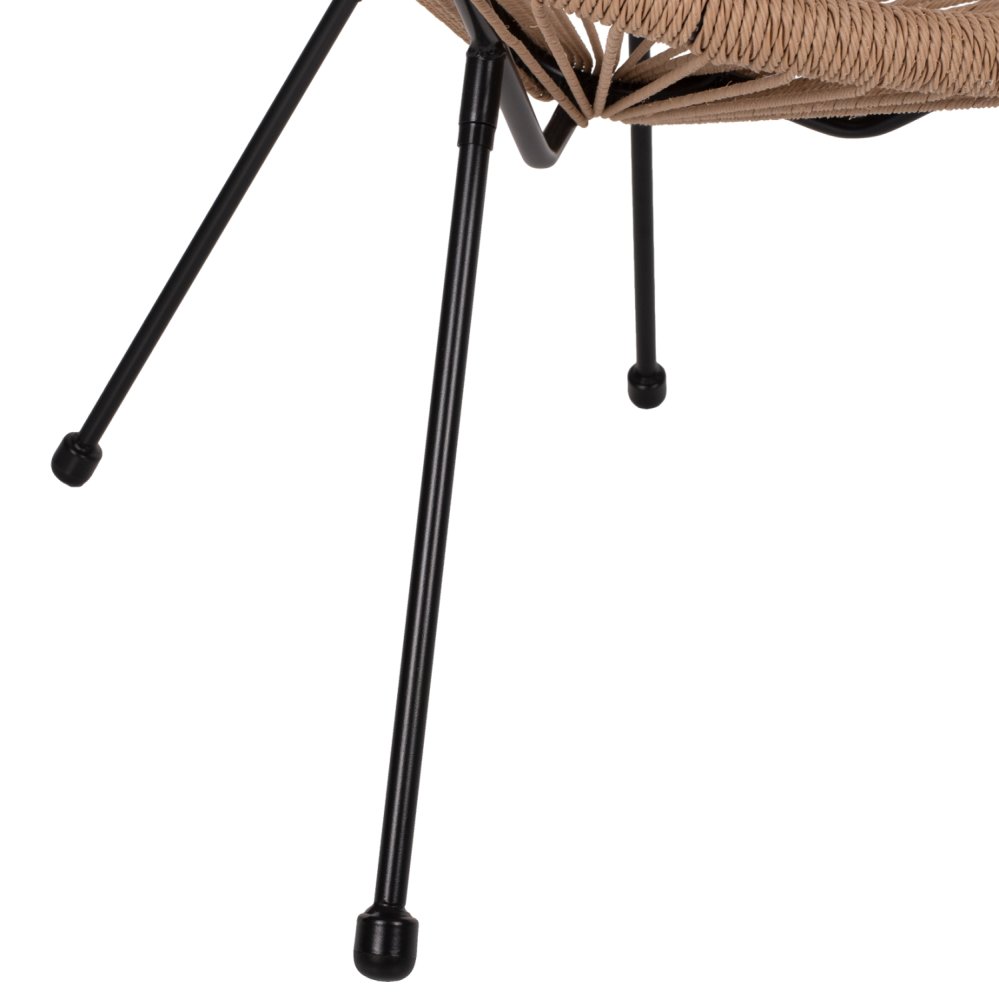 ACAPULCO SESSEL T. FOLIA SCHWARZES METALL MIT GEDREHTEM GEWEBE 70x73x79 cm