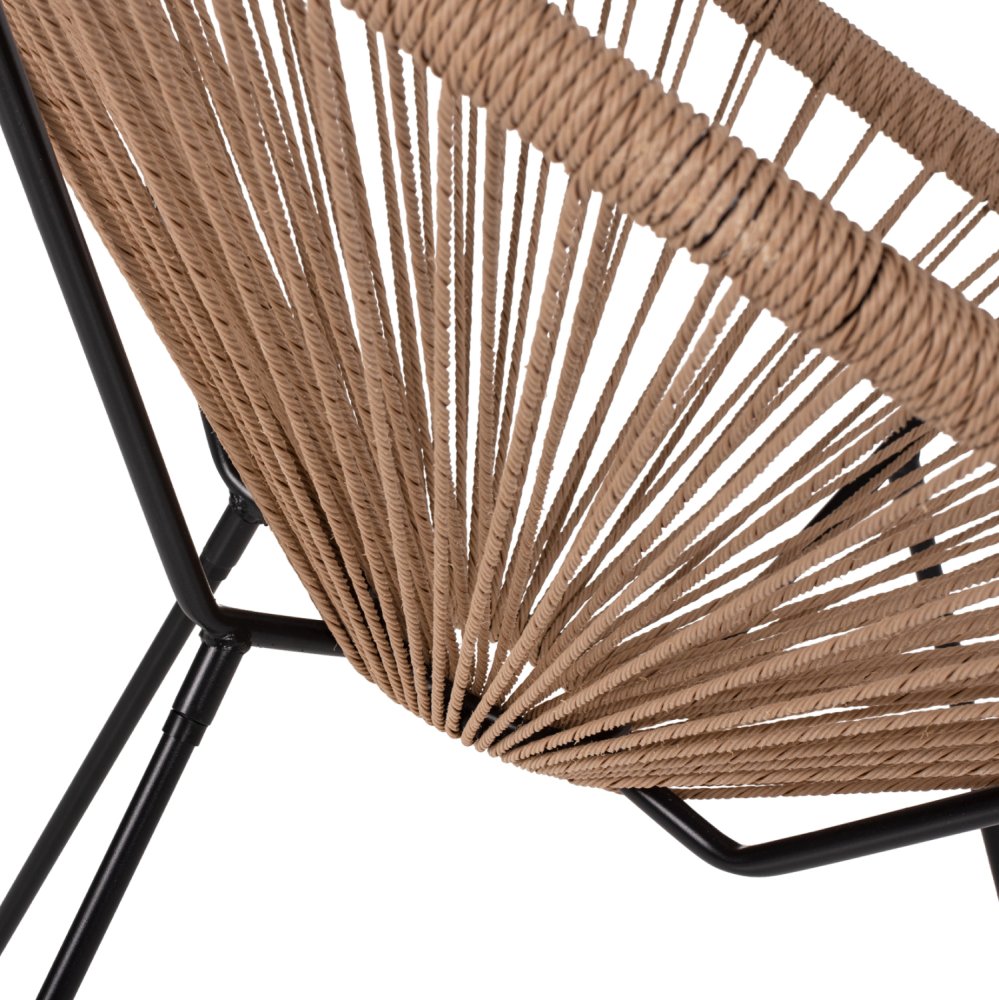 ACAPULCO SESSEL T. FOLIA SCHWARZES METALL MIT GEDREHTEM GEWEBE 70x73x79 cm