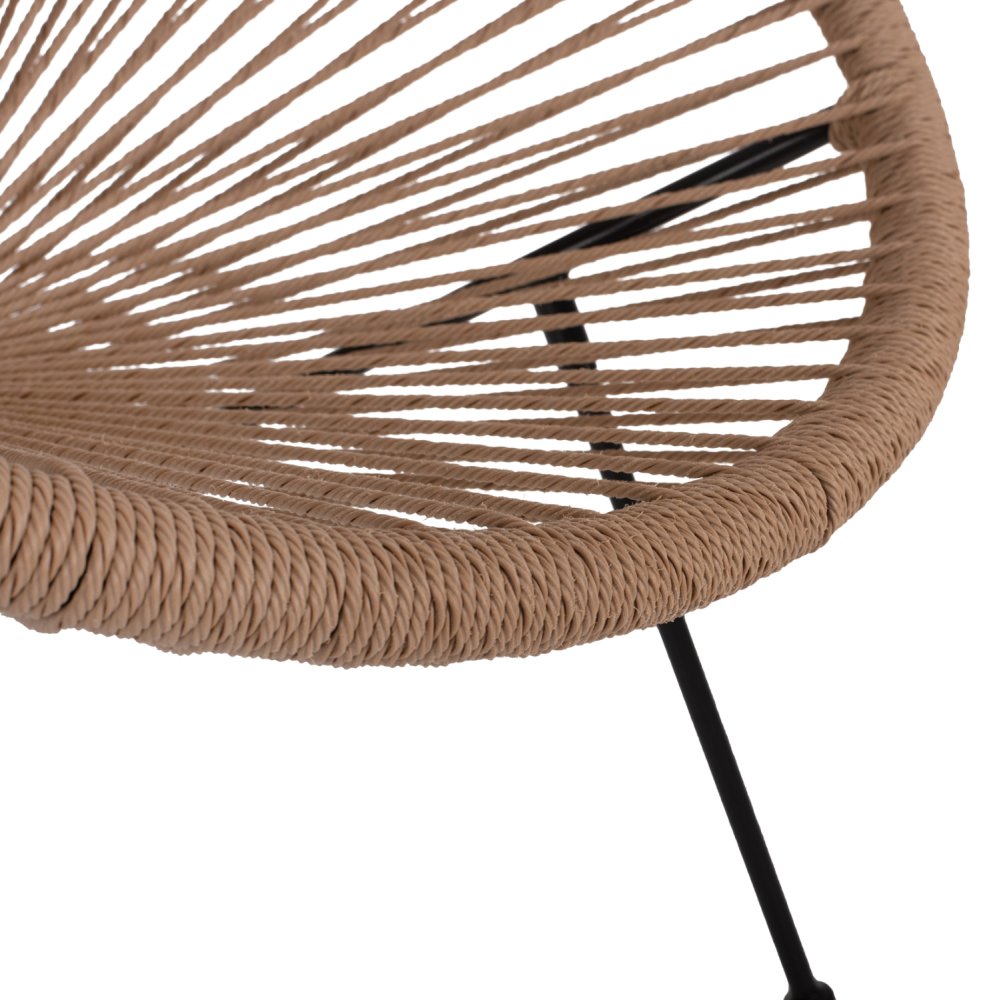 ACAPULCO SESSEL T. FOLIA SCHWARZES METALL MIT GEDREHTEM GEWEBE 70x73x79 cm