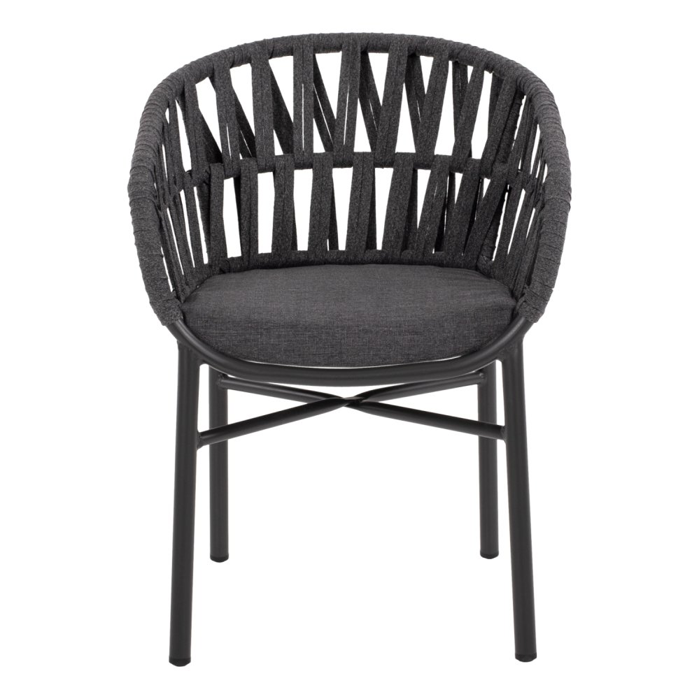 SESSEL ALUMINIUM ΙΝ ANTHRAZIT MIT ANTHRAZIT-FARBENDEM SEIL 58x57x78 cm