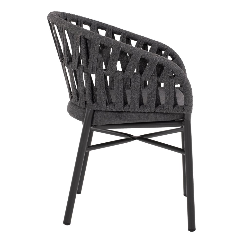 SESSEL ALUMINIUM ΙΝ ANTHRAZIT MIT ANTHRAZIT-FARBENDEM SEIL 58x57x78 cm