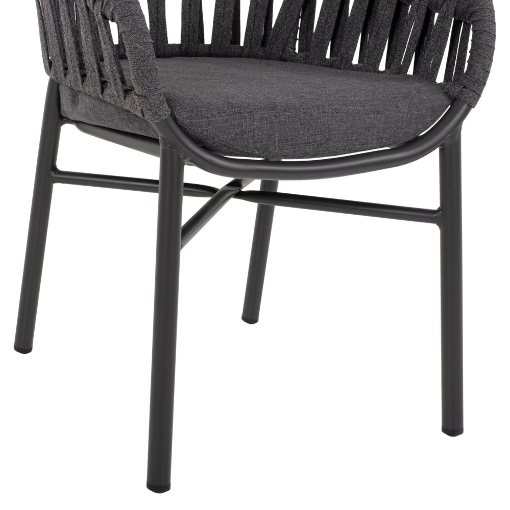 SESSEL ALUMINIUM ΙΝ ANTHRAZIT MIT ANTHRAZIT-FARBENDEM SEIL 58x57x78 cm